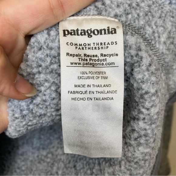 PATAGONIA Women's Better Sweater 1/4-Zip Fleece Knit Birch White Gray Sz Small - Picture 11 of 13